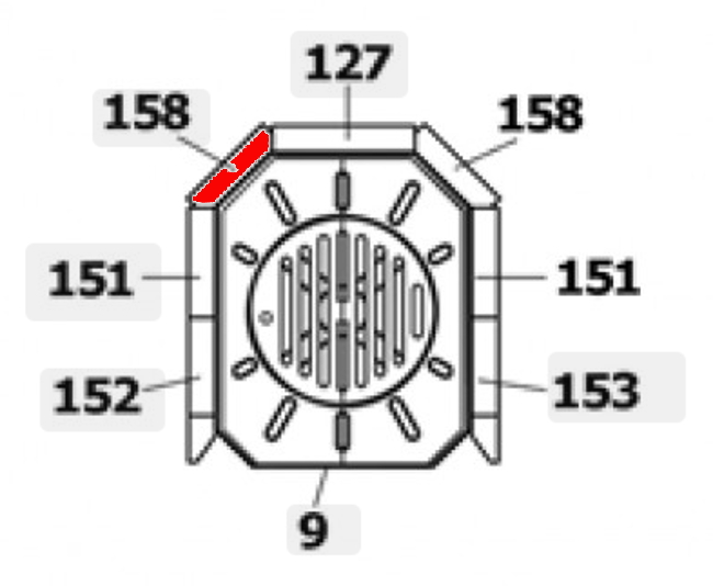Haas+Sohn Uppsala 2 269.15 Rückwandstein links Feuerraumstein