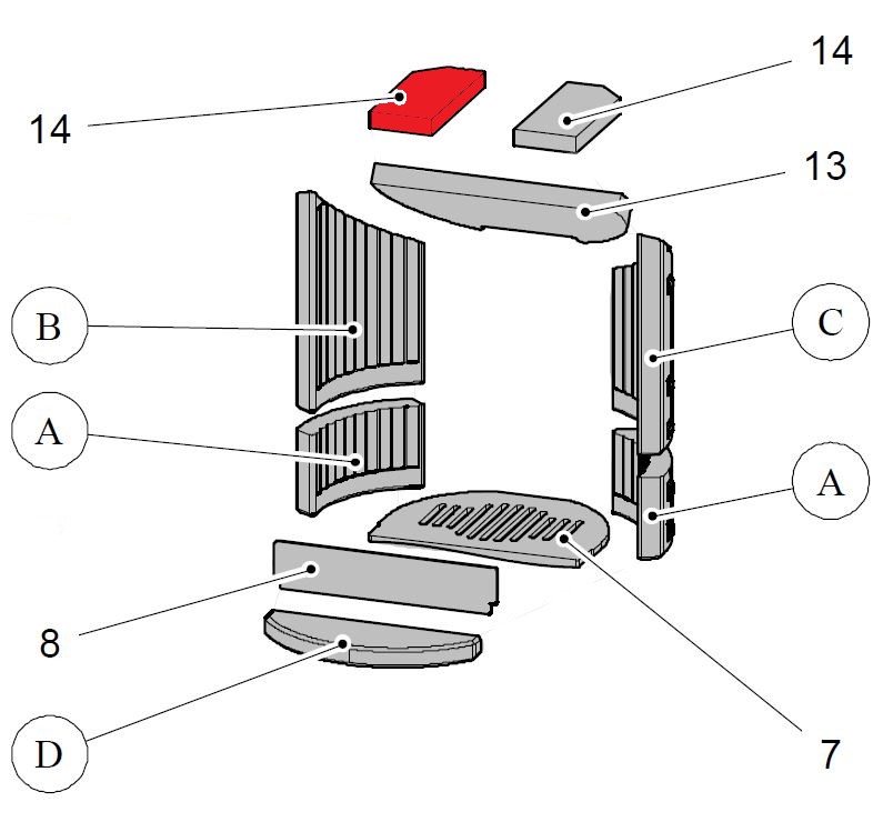Haas+Sohn Ficus III 287.12 Zugumlenkung oben links Prallplatte