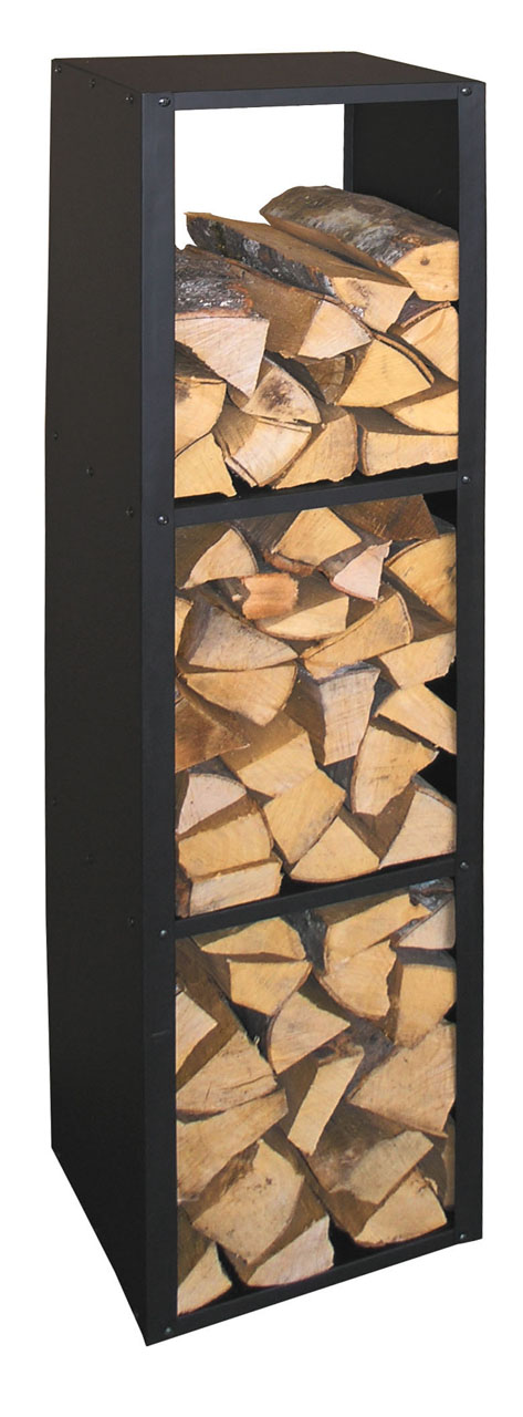Lienbacher Kaminholzregal aus Metall 36 x 149 x 31 cm, schwarz