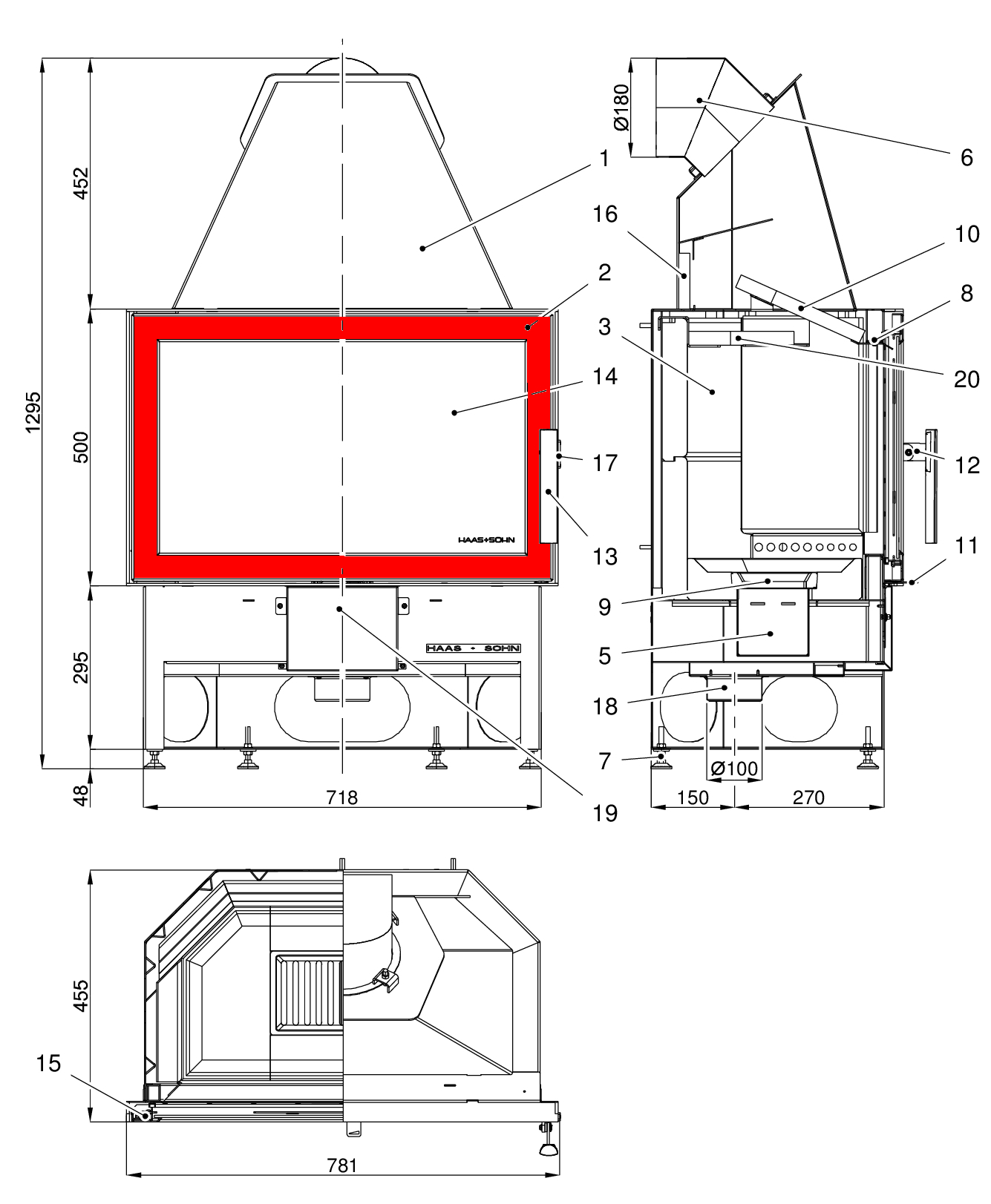 Haas+Sohn Komfort IV 180.18 Feuerraumtür