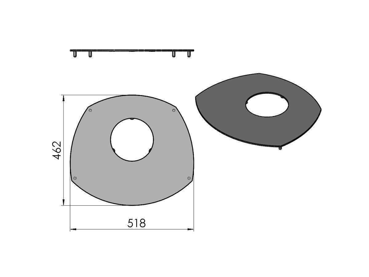 Termatech TT10 Abdeckplatte oben schwarz