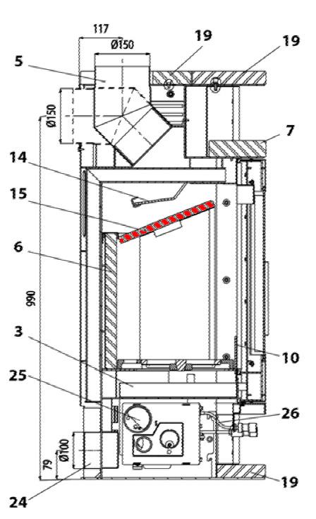 Haas+Sohn RHO 233.17 Déflecteur en bas pierre déflecteur de fumée