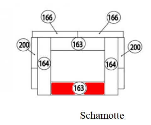 Haas+Sohn Dalen 304.15 Pierre de sole à l’avant pierre de la chambre de combustion