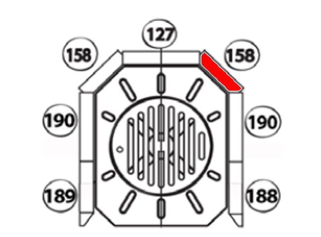 Haas+Sohn Nordland 215.15 Rückwandstein rechts Feuerraumstein