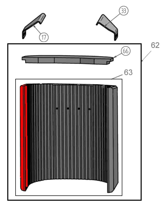 Oranier Polar NEO 8 RLA Pierre de paroi côté avant gauche 