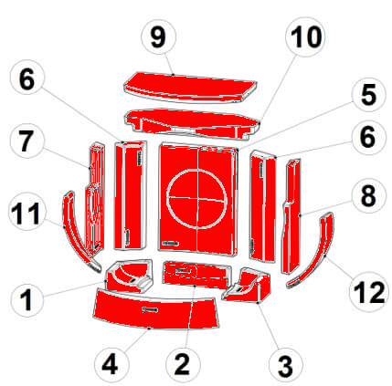 Austroflamm Clou Xtra Back Feuerraumauskleidung Brennraumauskleidung