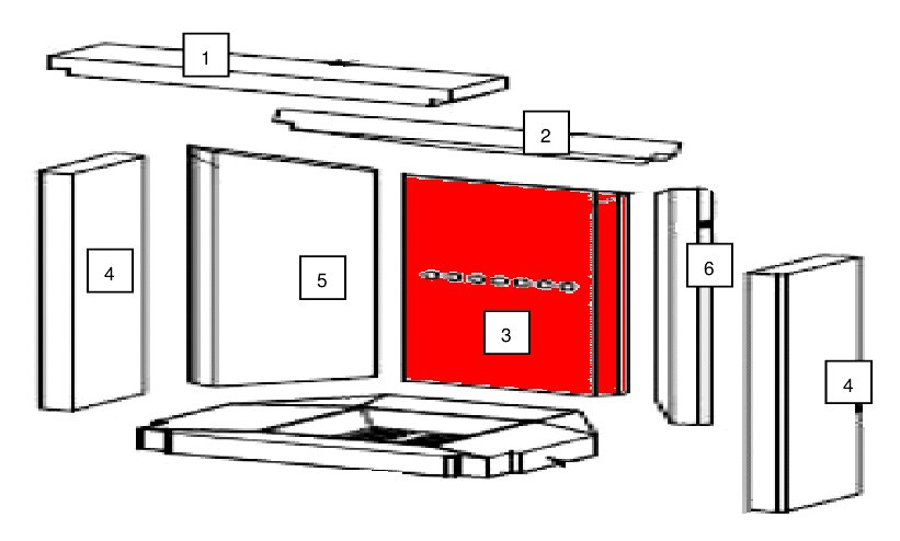 Wamsler M-Line Pierre de paroi de fond dessin éclaté 